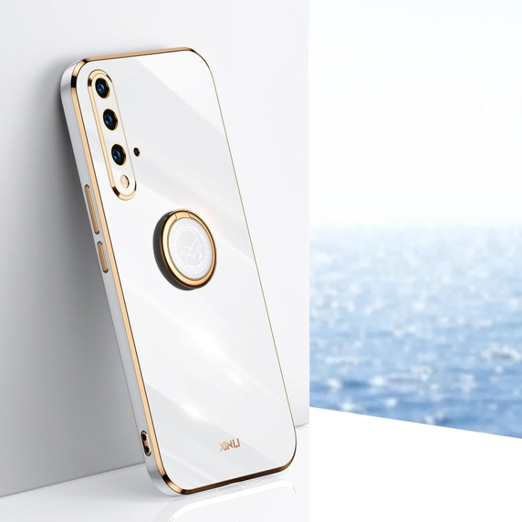 XINLI Straight Edge 6D Electroplate TPU Phone Case with Ring Holder, For Huawei P40, For Huawei P40 Pro, For Honor 20