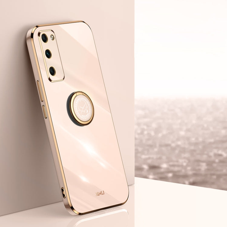 XINLI Straight Edge 6D Electroplate TPU Phone Case with Ring Holder, For Honor 30 Pro, For Honor 30S, For Honor 30 Youth