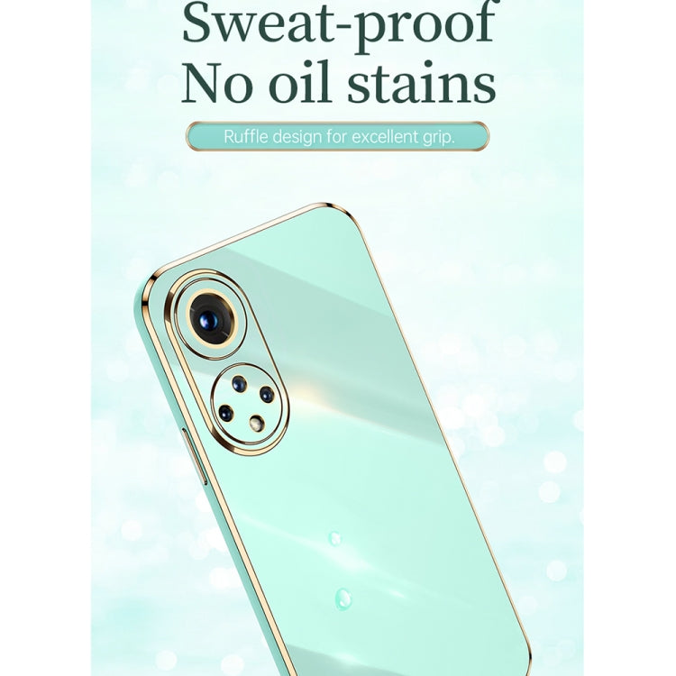 XINLI Straight Edge 6D Electroplate TPU Phone Case with Ring Holder, For Honor 50 Pro