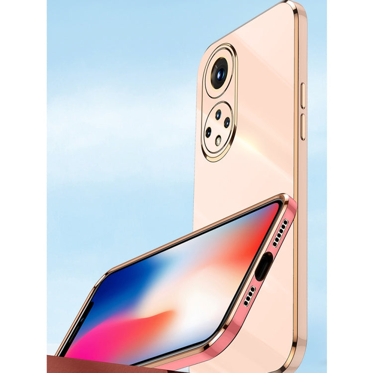 XINLI Straight Edge 6D Electroplate TPU Phone Case with Ring Holder, For Honor 50 Pro