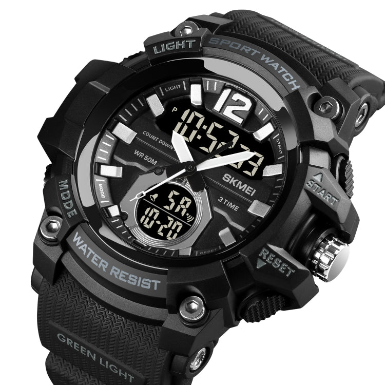 SKMEI 1725 Three Time LED Digital Display Timing Luminous Electronic Watch
