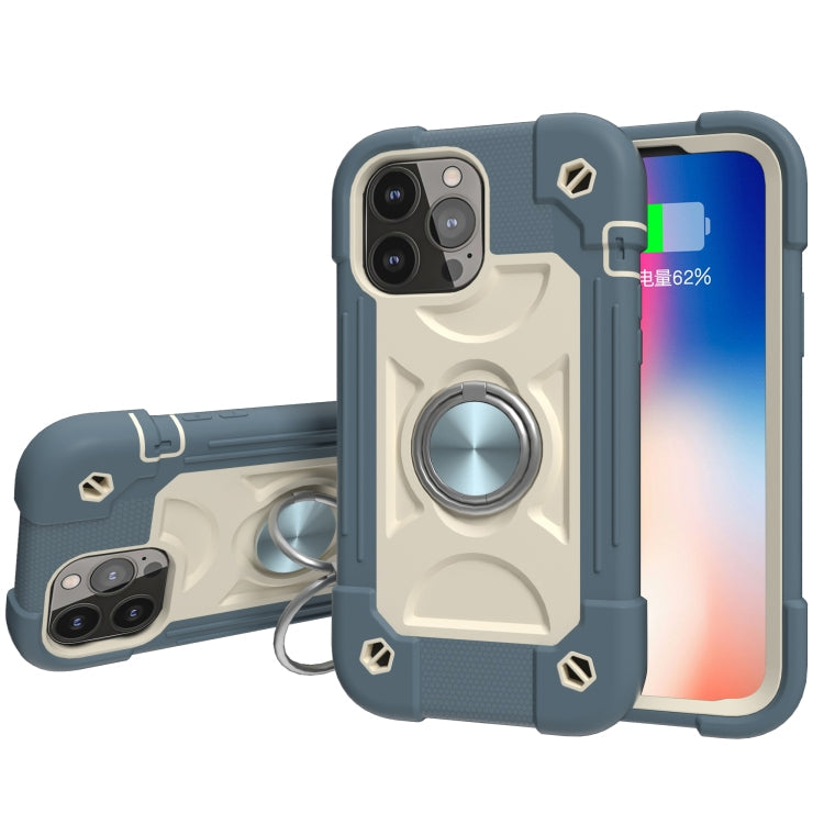 Shockproof Silicone + PC Protective Case with Dual-Ring Holder, For iPhone 13 mini, For iPhone 13