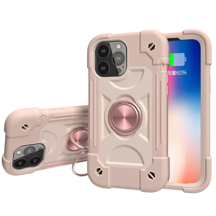 Shockproof Silicone + PC Protective Case with Dual-Ring Holder, For iPhone 13 mini, For iPhone 13