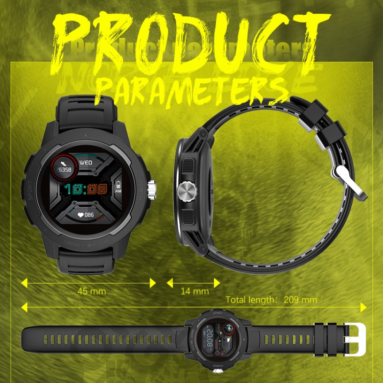 NORTH EDGE Mars 2 1.4 inch Full Touch Screen Outdoor Sports Bluetooth Smart Watch, Support Heart Rate / Sleep / Blood Pressure / Blood Oxygen Monitoring & Remote Control Camera & 7 Sports Modes
