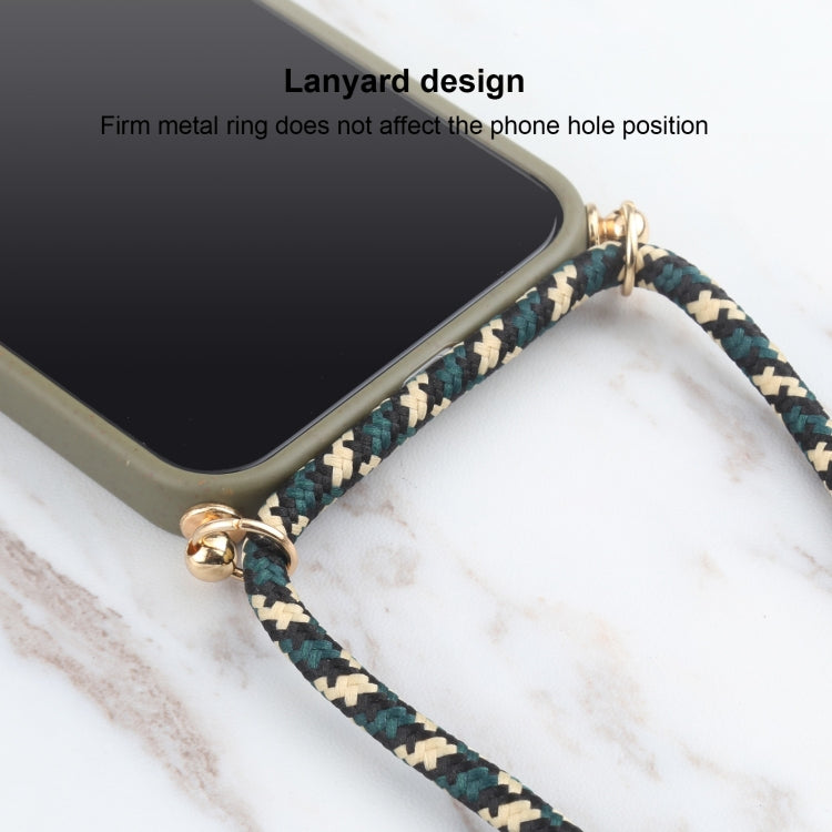 Wheat Straw Material + TPU Shockproof Case with Neck Lanyard, For iPhone 13 mini, For iPhone 13, For iPhone 13 Pro