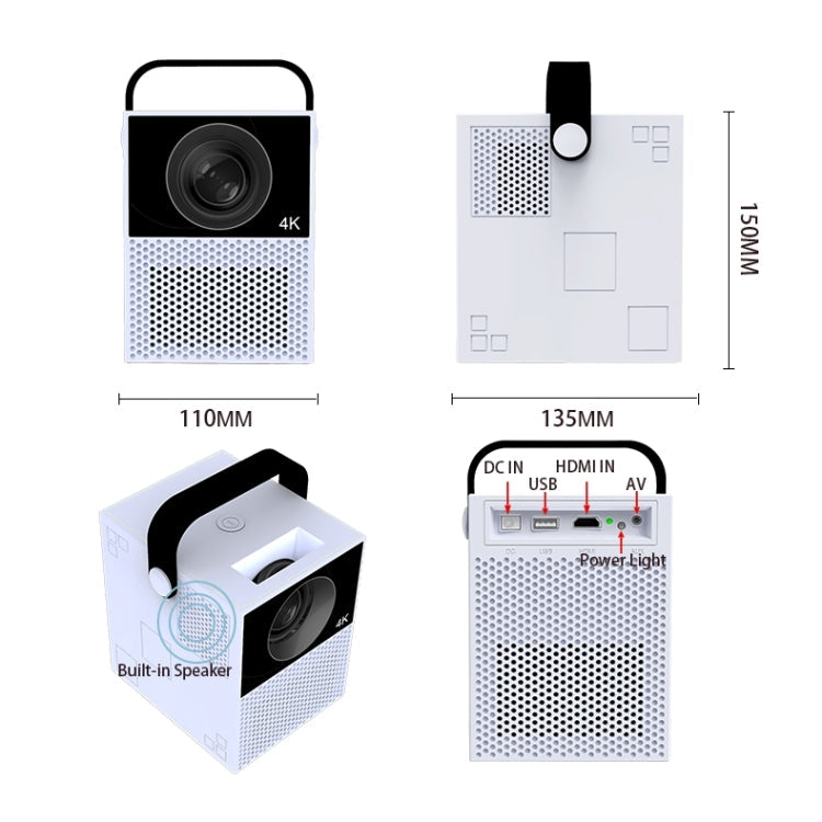 WEJOY Y2 1920x1080P 100 ANSI Lumens Portable Home Theater LED HD Digital Projector, Touch Control Version, Android 9.0, 2G+16G,, Y2 Touch Control Version US Plug, Y2 Touch Control Version EU Plug, Y2 Touch Control Version UK Plug                       ...