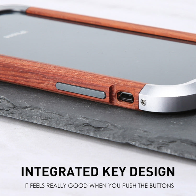 R-JUST Shockproof Iron + Wood Bumper Protective Case, For iPhone 13 Pro Max