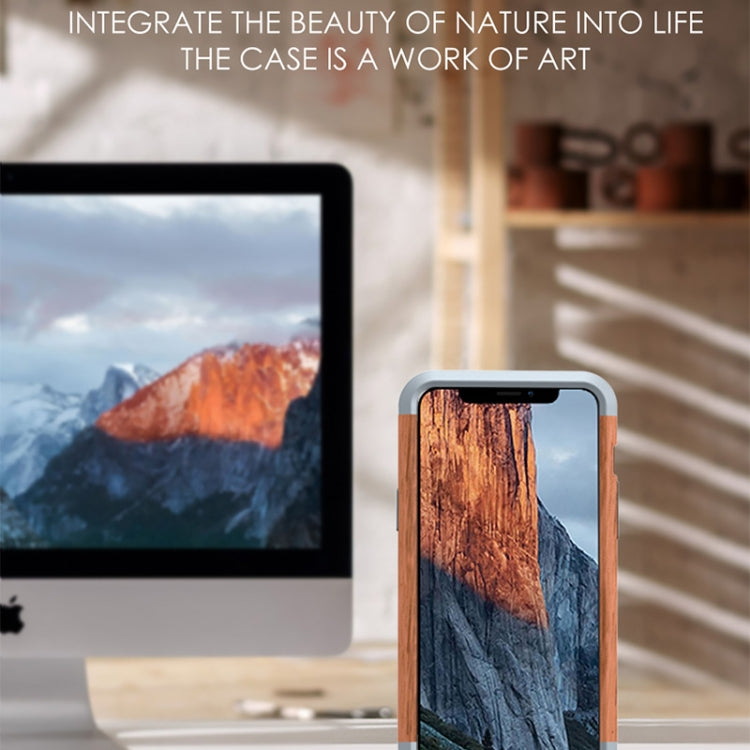 R-JUST Shockproof Iron + Wood Bumper Protective Case, For iPhone 13 Pro Max