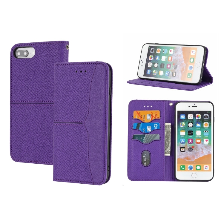 Woven Texture Stitching Magnetic Horizontal Flip PU Leather Case with Holder & Card Slots & Wallet & Lanyard, For iPhone 8 Plus / 7 Plus, For iPhone 11, For iPhone 11 Pro, For iPhone 11 Pro Max