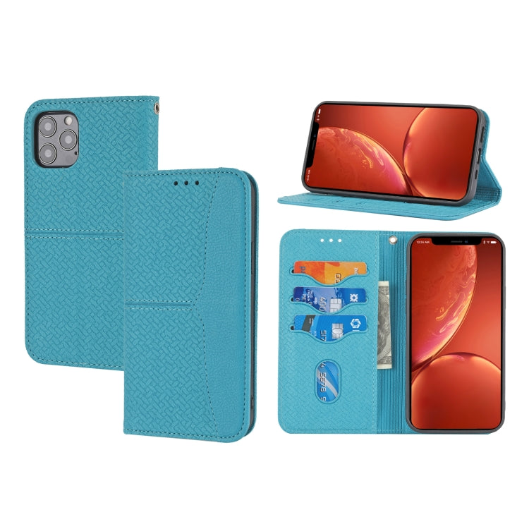 Woven Texture Stitching Magnetic Horizontal Flip PU Leather Case with Holder & Card Slots & Wallet & Lanyard, For iPhone 12 / 12 Pro, For iPhone 12 Pro Max, For iPhone 13 mini, For iPhone 13