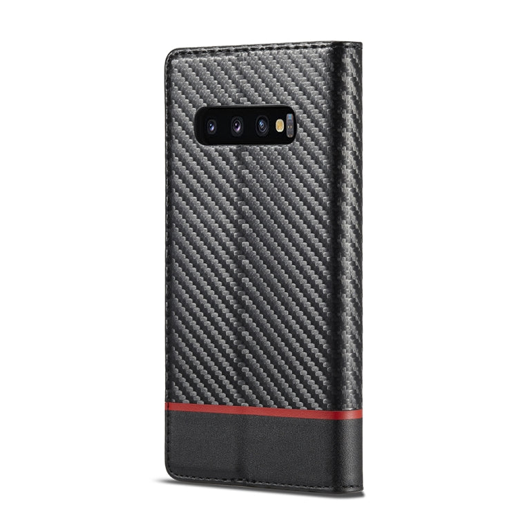LC.IMEEKE Carbon Fiber PU + TPU Horizontal Flip Leather Case with Holder & Card Slot & Wallet, For Samsung Galaxy S10, For Samsung Galaxy S10+, For Samsung Galaxy S20, For Samsung Galaxy S20+, For Samsung Galaxy S20 FE, For Samsung Galaxy S21 5G       ...