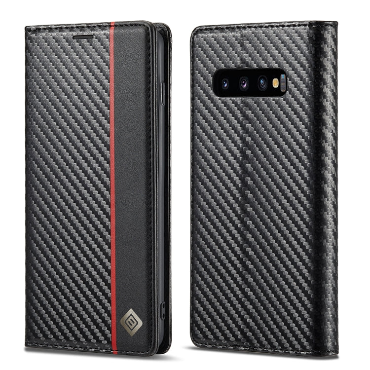 LC.IMEEKE Carbon Fiber PU + TPU Horizontal Flip Leather Case with Holder & Card Slot & Wallet, For Samsung Galaxy S10, For Samsung Galaxy S10+, For Samsung Galaxy S20, For Samsung Galaxy S20+, For Samsung Galaxy S20 FE, For Samsung Galaxy S21 5G       ...