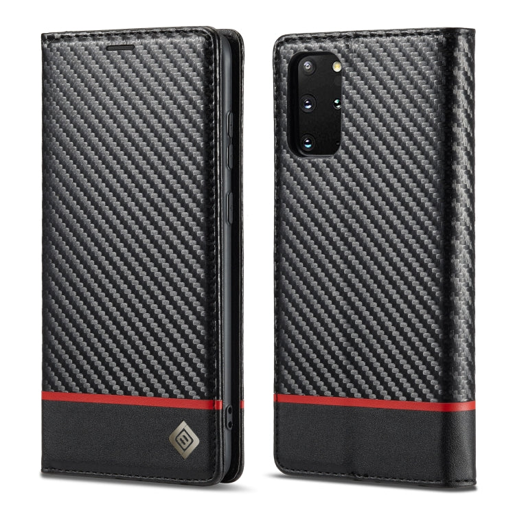 LC.IMEEKE Carbon Fiber PU + TPU Horizontal Flip Leather Case with Holder & Card Slot & Wallet, For Samsung Galaxy S10, For Samsung Galaxy S10+, For Samsung Galaxy S20, For Samsung Galaxy S20+, For Samsung Galaxy S20 FE, For Samsung Galaxy S21 5G       ...