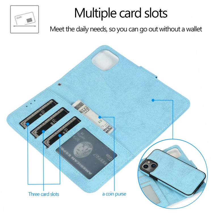 Retro 2 in 1 Detachable Horizontal Flip Leather Case with Card Slots & Wallet, For iPhone 13, For  iPhone 13 Mini, For iPhone 13 Pro, For iPhone 13 Pro Max
