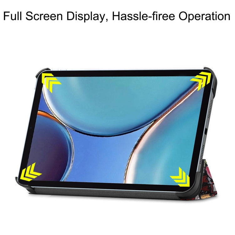 Custer Painted 3-Fold Holder Smart Leather Tablet Case, For iPad mini 6 / mini 2024