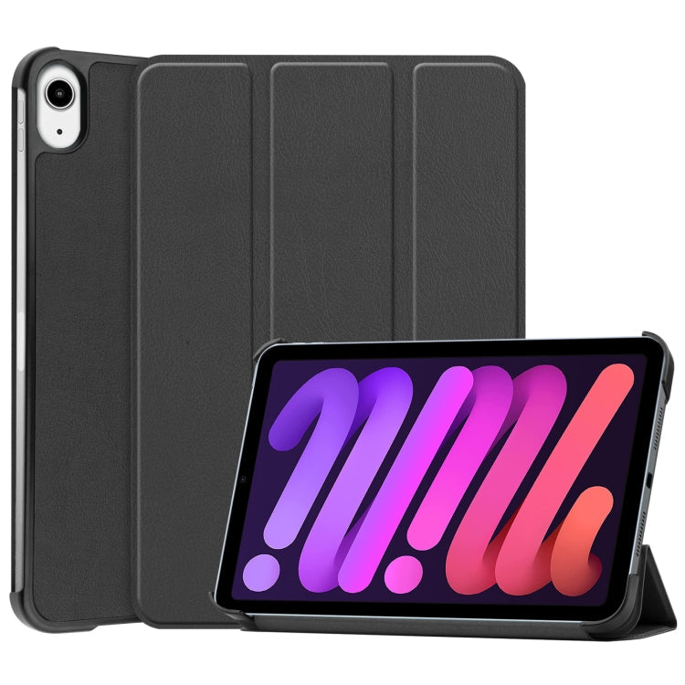 Custer Texture 3-Fold Holder Smart Leather Tablet Case, For iPad mini 6 / mini 2024, For iPad mini 6