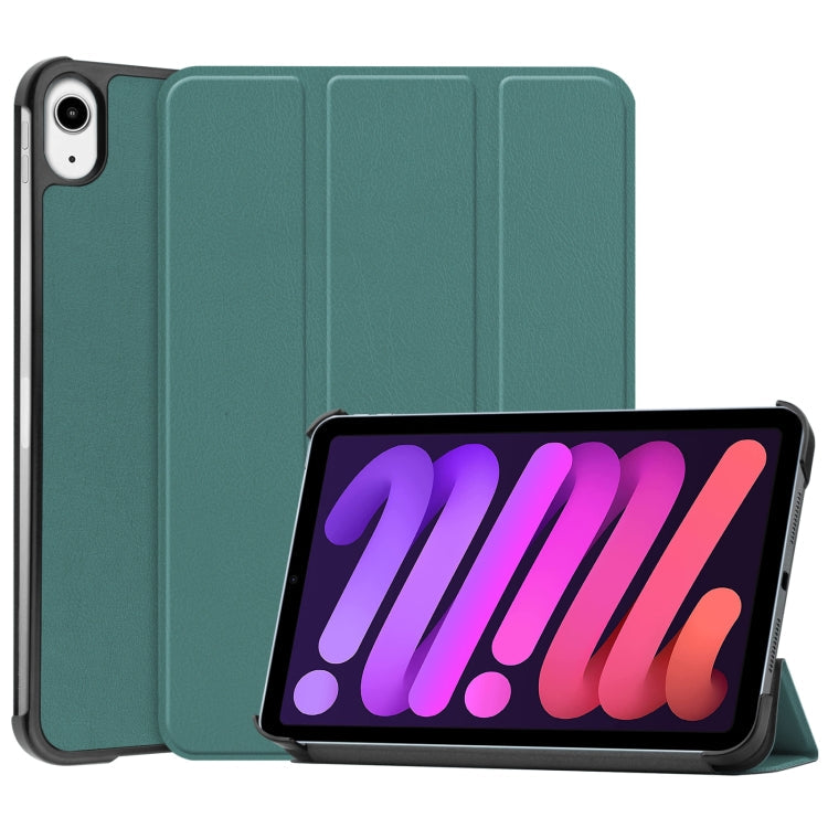 Custer Texture 3-Fold Holder Smart Leather Tablet Case, For iPad mini 6 / mini 2024, For iPad mini 6