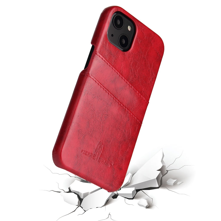 Fierre Shann Retro Oil Wax Texture PU Leather Case with Card Slots, For iPhone 13, For iPhone 13 Mini, For iPhone 13 Pro, For iPhone 13 Pro Max