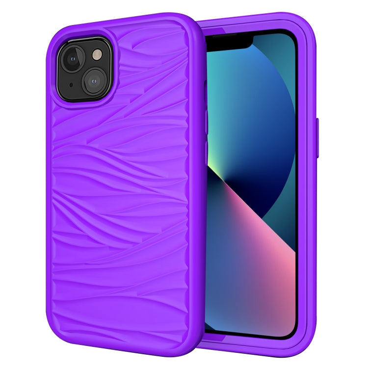 Wave Pattern 3 in 1 Silicone + PC Shockproof Protective Case, For iPhone 13 mini, For iPhone 13, For iPhone 13 Pro