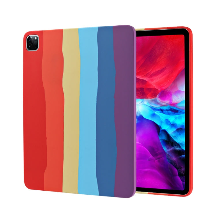 Rainbow Liquid Silicone + PC Shockproof Protective Case, For iPad Pro 12.9 inch 2020