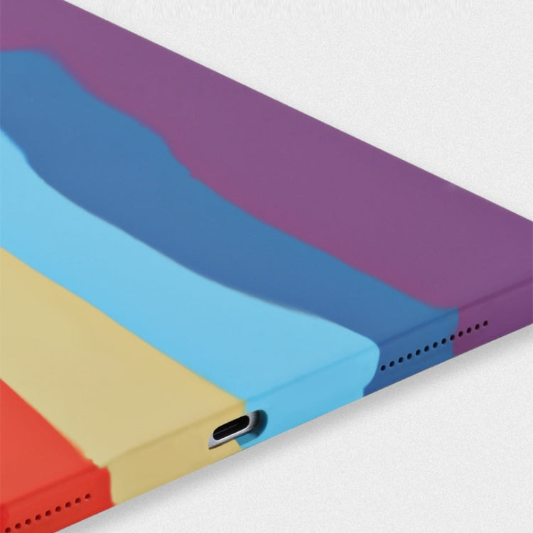 Rainbow Liquid Silicone + PC Shockproof Protective Case, For iPad Pro 12.9 inch 2020
