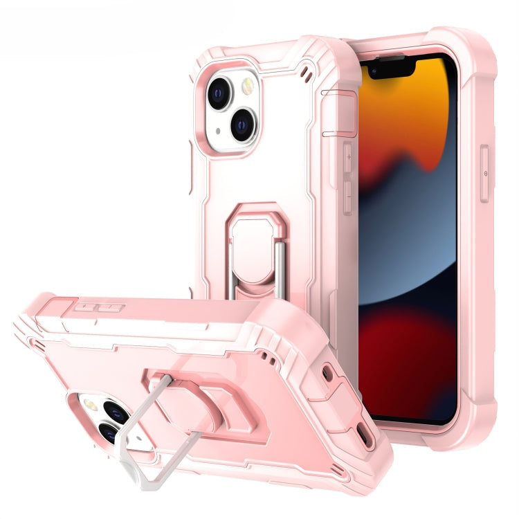 PC + Rubber 3-layers Shockproof Protective Case with Rotating Holder, For iPhone 13 mini, For iPhone 13