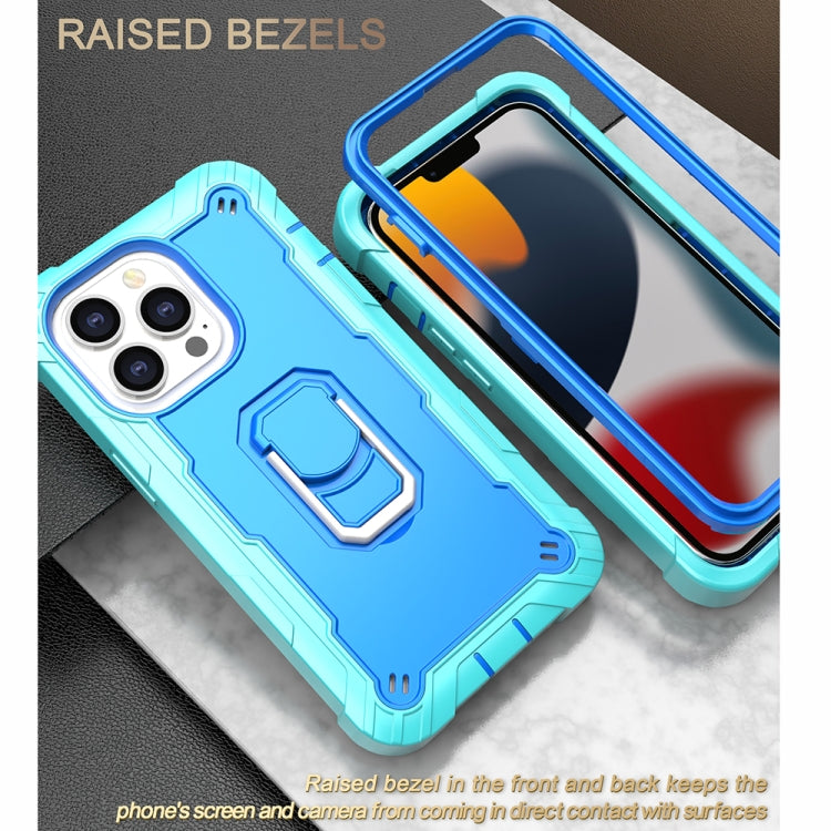 PC + Rubber 3-layers Shockproof Protective Case with Rotating Holder, For iPhone 13 Pro, For iPhone 13 Pro Max