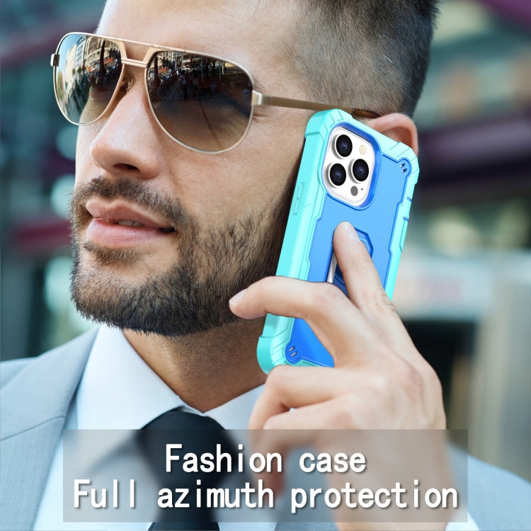 PC + Rubber 3-layers Shockproof Protective Case with Rotating Holder, For iPhone 13 Pro, For iPhone 13 Pro Max
