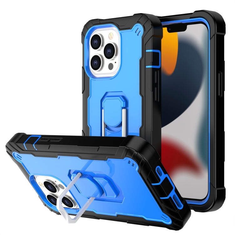 PC + Rubber 3-layers Shockproof Protective Case with Rotating Holder, For iPhone 13 Pro, For iPhone 13 Pro Max