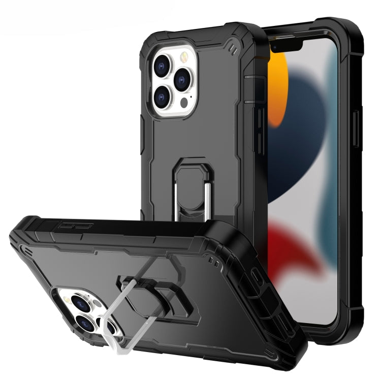 PC + Rubber 3-layers Shockproof Protective Case with Rotating Holder, For iPhone 13 Pro, For iPhone 13 Pro Max