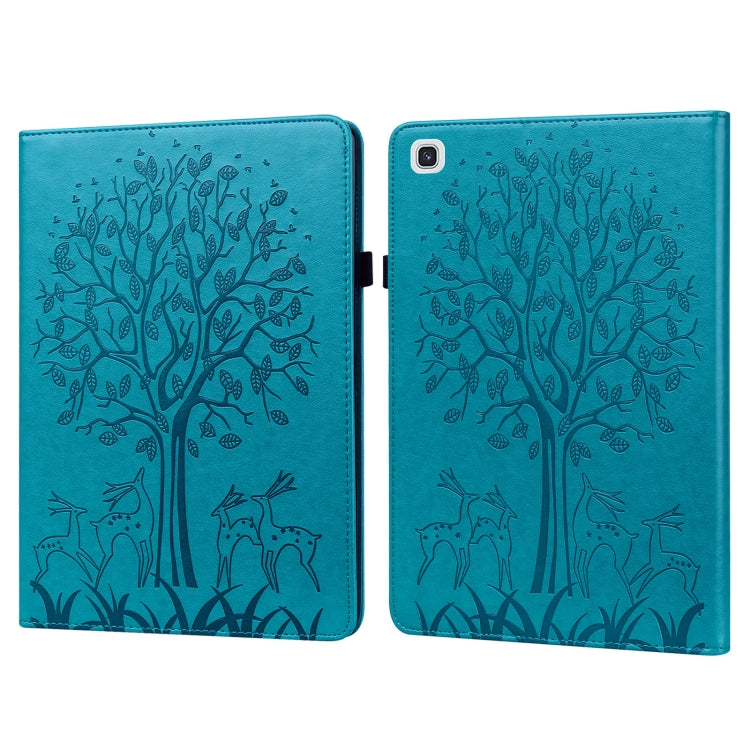 Tree & Deer Pattern Pressed Printing Horizontal Flip PU Leather Case with Holder & Card Slots & Sleep / Wake-up Function, For Samsung Galaxy Tab A7 10.4 2020, For Samsung Galaxy Tab S6 Lite