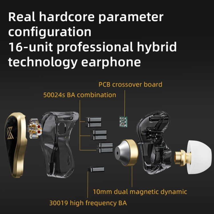 KZ ZAS 16-unit Ring Iron In-ear Wired Earphone,, ZAS Mic Version(Black), ZAS Standard Version(White), ZAS Standard Version(Black), ZAS Mic Version(White)