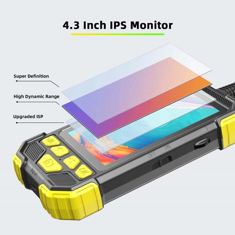 Y19 8mm Dual Lens Hand-held Hard-wire Endoscope with 4.3-inch IPS Color LCD Screen, 2m, 3.5m, 5m, 10m