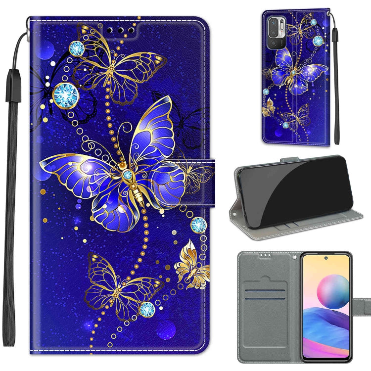 Voltage Coloured Drawing Magnetic Clasp Horizontal Flip PU Leather Case with Holder & Card Slots, For Xiaomi Redmi Note 10 5G