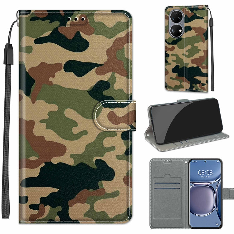 Voltage Coloured Drawing Magnetic Clasp Horizontal Flip PU Leather Case with Holder & Card Slots, For Huawei P50