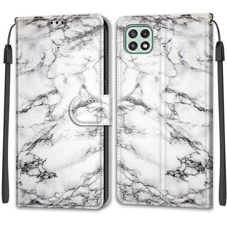 Voltage Coloured Drawing Magnetic Clasp Horizontal Flip PU Leather Case with Holder & Card Slots, For Samsung Galaxy A22 5G