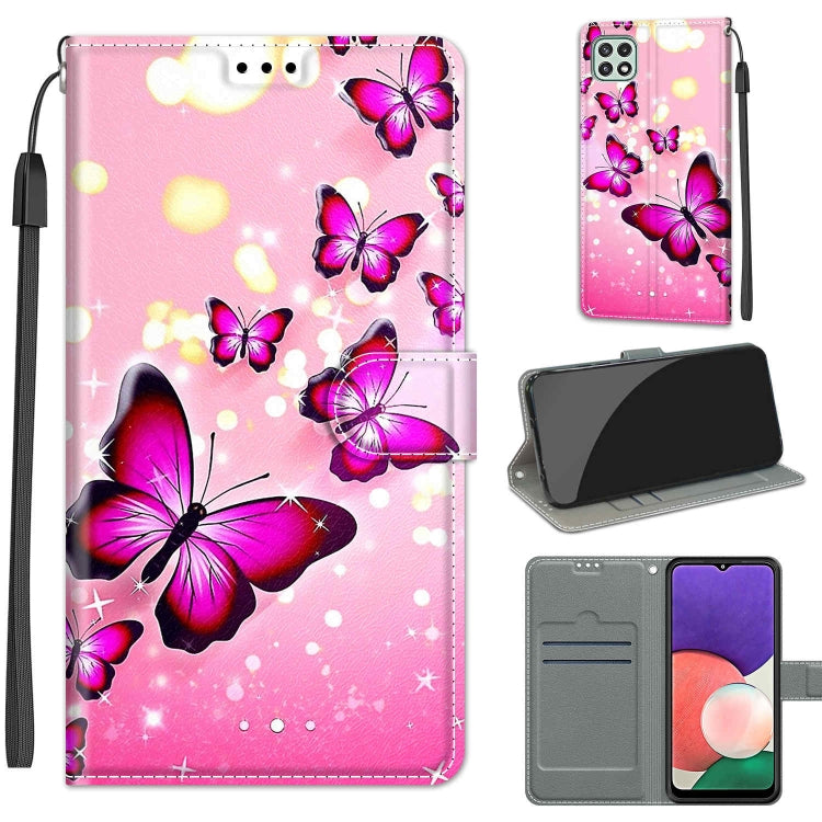 Voltage Coloured Drawing Magnetic Clasp Horizontal Flip PU Leather Case with Holder & Card Slots, For Samsung Galaxy A22 5G
