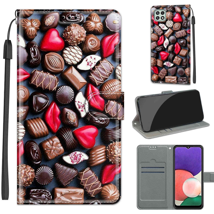 Voltage Coloured Drawing Magnetic Clasp Horizontal Flip PU Leather Case with Holder & Card Slots, For Samsung Galaxy A22 5G
