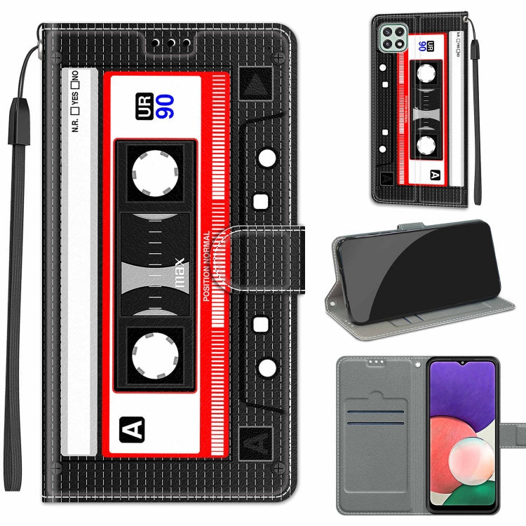 Voltage Coloured Drawing Magnetic Clasp Horizontal Flip PU Leather Case with Holder & Card Slots, For Samsung Galaxy A22 5G