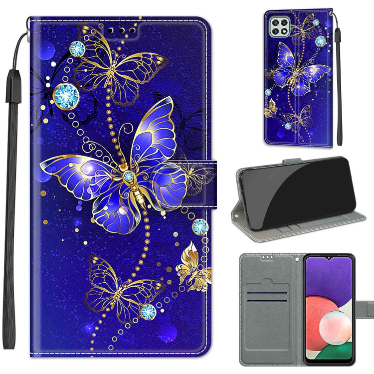 Voltage Coloured Drawing Magnetic Clasp Horizontal Flip PU Leather Case with Holder & Card Slots, For Samsung Galaxy A22 5G