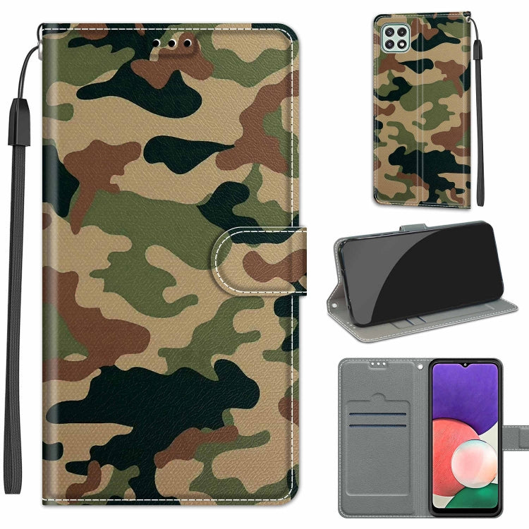 Voltage Coloured Drawing Magnetic Clasp Horizontal Flip PU Leather Case with Holder & Card Slots, For Samsung Galaxy A22 5G