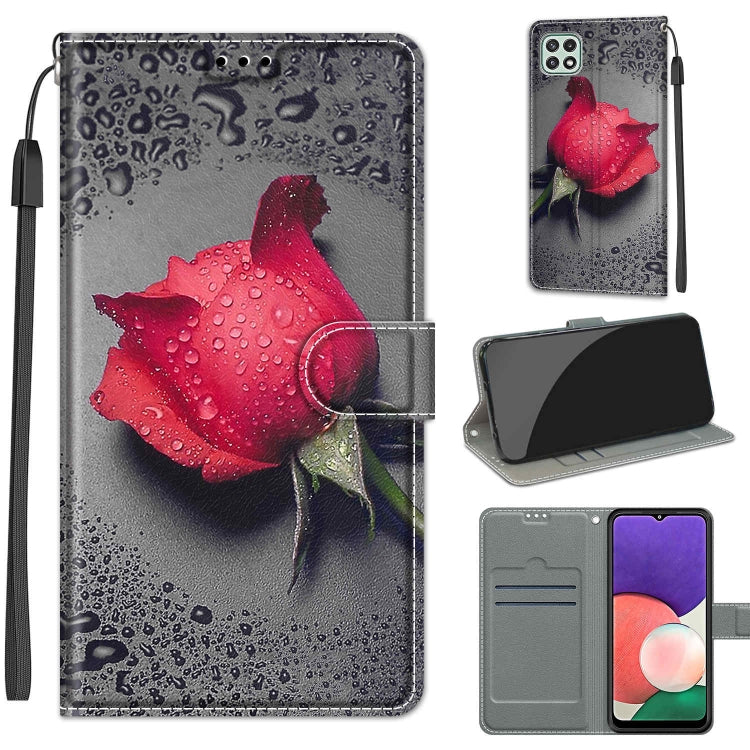 Voltage Coloured Drawing Magnetic Clasp Horizontal Flip PU Leather Case with Holder & Card Slots, For Samsung Galaxy A22 5G