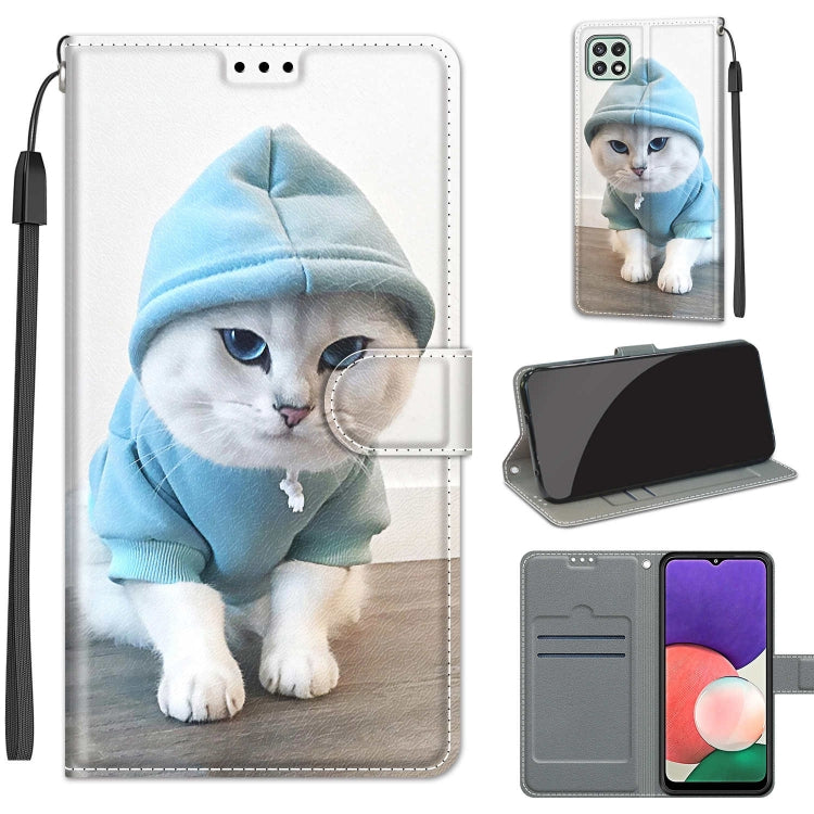 Voltage Coloured Drawing Magnetic Clasp Horizontal Flip PU Leather Case with Holder & Card Slots, For Samsung Galaxy A22 5G