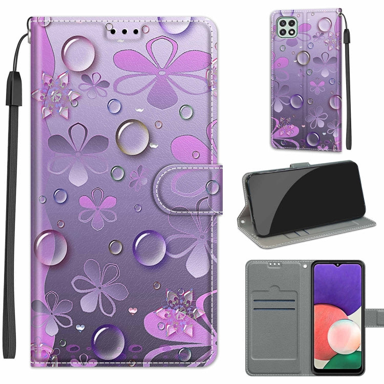 Voltage Coloured Drawing Magnetic Clasp Horizontal Flip PU Leather Case with Holder & Card Slots, For Samsung Galaxy A22 5G