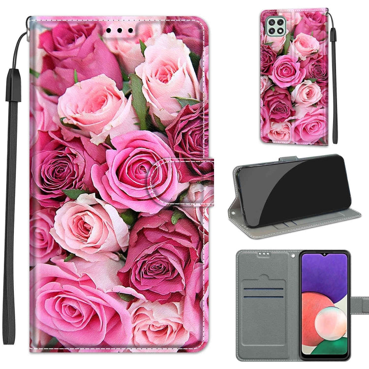 Voltage Coloured Drawing Magnetic Clasp Horizontal Flip PU Leather Case with Holder & Card Slots, For Samsung Galaxy A22 5G