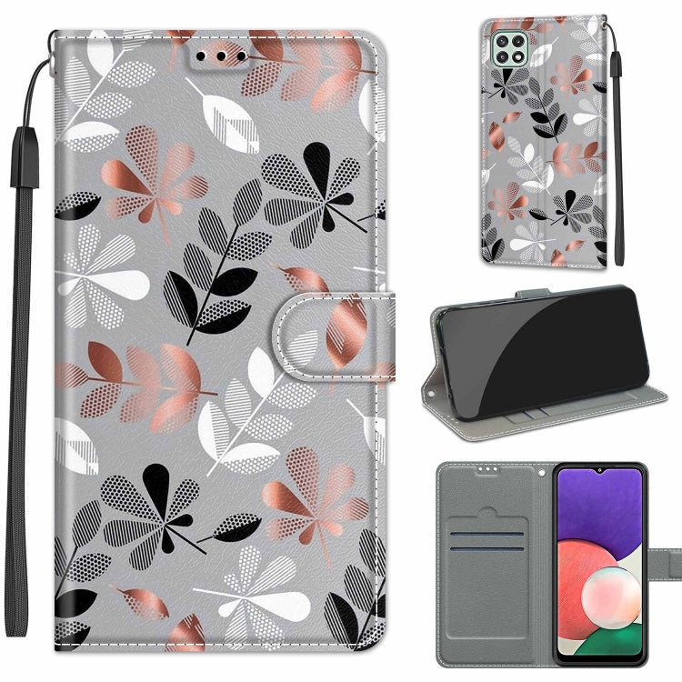Voltage Coloured Drawing Magnetic Clasp Horizontal Flip PU Leather Case with Holder & Card Slots, For Samsung Galaxy A22 5G