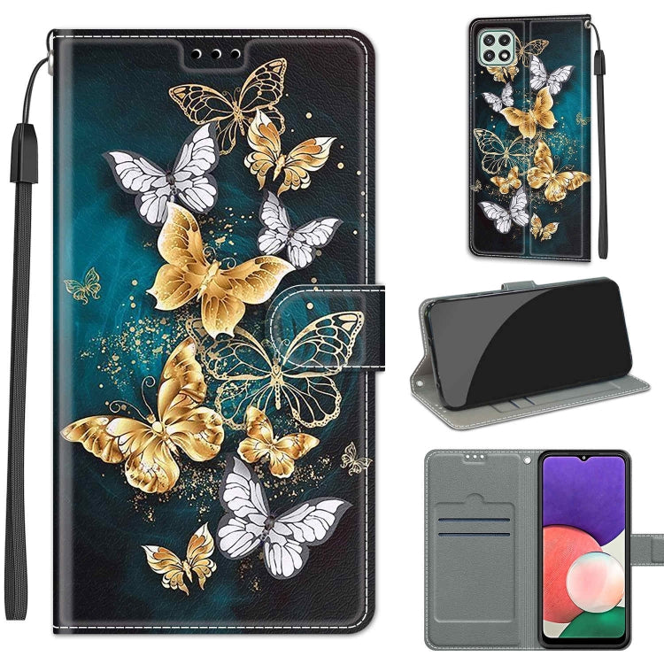 Voltage Coloured Drawing Magnetic Clasp Horizontal Flip PU Leather Case with Holder & Card Slots, For Samsung Galaxy A22 5G