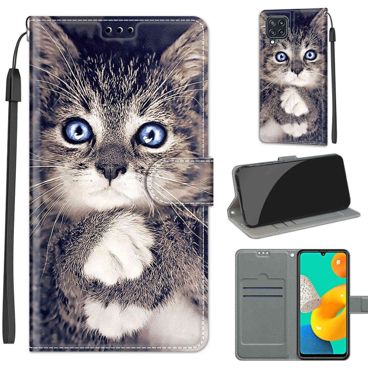 Voltage Coloured Drawing Magnetic Clasp Horizontal Flip PU Leather Case with Holder & Card Slots, For Samsung Galaxy M32 4G / F22