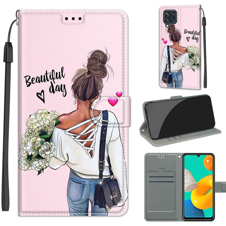 Voltage Coloured Drawing Magnetic Clasp Horizontal Flip PU Leather Case with Holder & Card Slots, For Samsung Galaxy M32 4G / F22