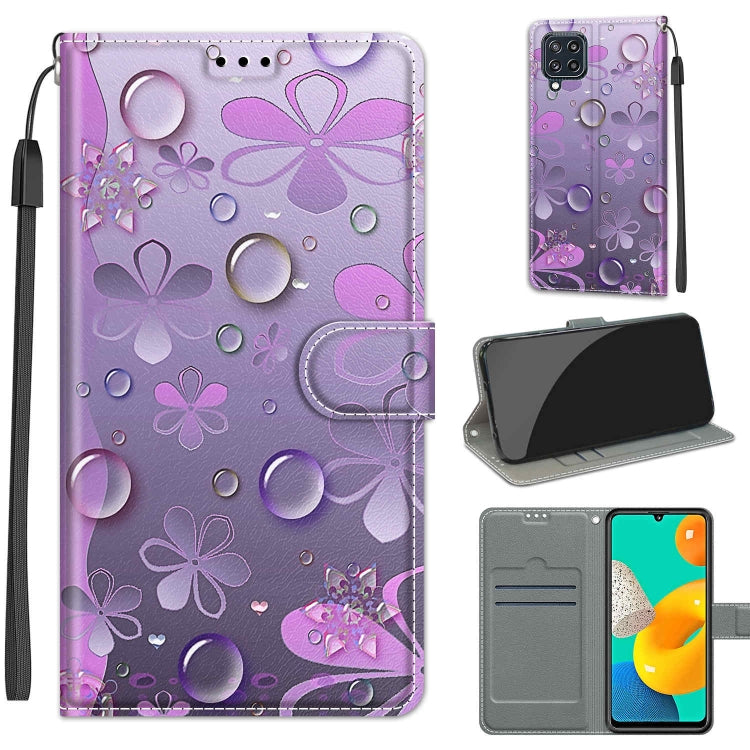 Voltage Coloured Drawing Magnetic Clasp Horizontal Flip PU Leather Case with Holder & Card Slots, For Samsung Galaxy M32 4G / F22